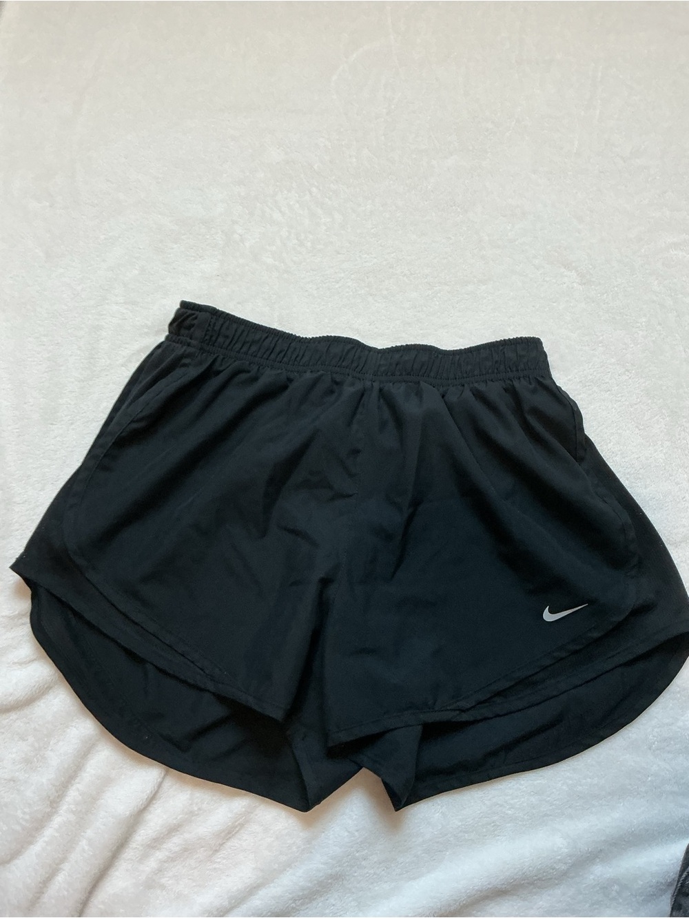 Nike Black Athletic Running Shorts with Reflective Swoosh